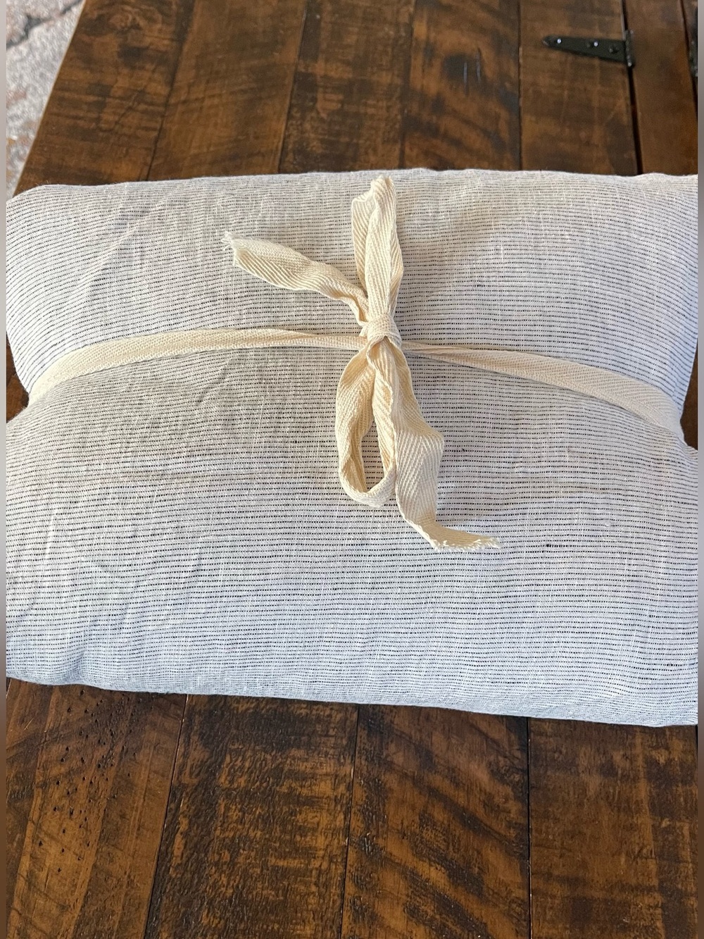 Quince European Linen 1 Pc Duvet Cover, Full/Queen (Mini Stripe Gray) MSRP $164